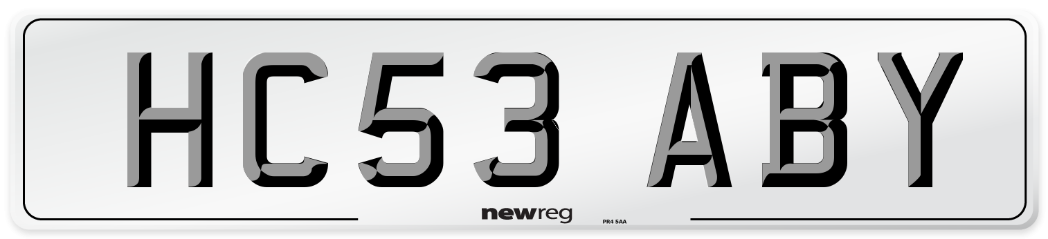 HC53 ABY Number Plate from New Reg